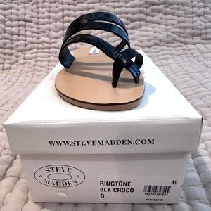 Steve Madden Black Minimalist Sandals (NEW)